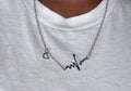 Faith Heartbeat Necklace-Silver